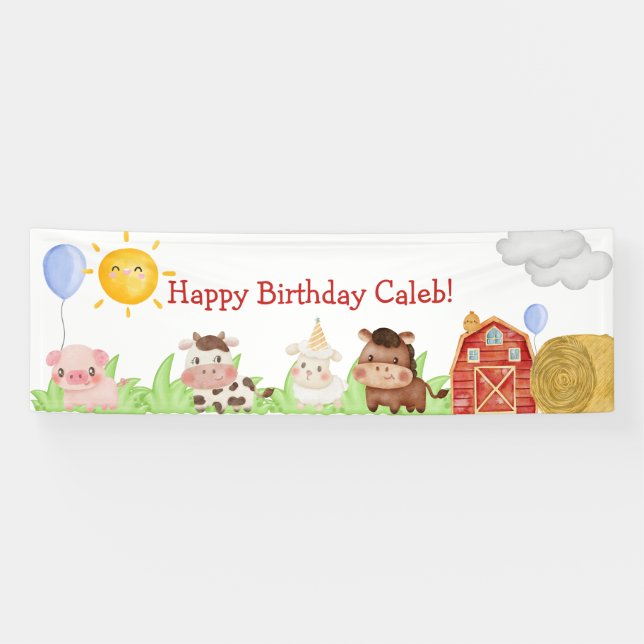 Happy Birthday Farm Banner (Horizontal)