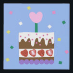 HAPPY BIRTHDAY Faux Canvas Print Künstlicher Leinwanddruck<br><div class="desc">I designed the happy mood of birthday and celebration in the form of a sweet cake filled with love.</div>