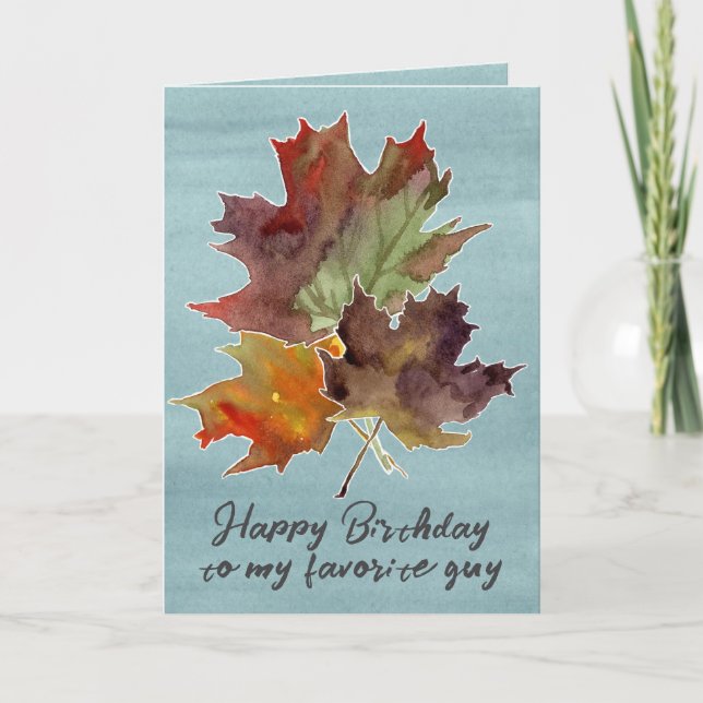 Happy Birthday Favorite Typ Herbstmaple Blätter Karte (Vorderseite)