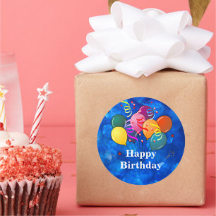 "Happy Birthday", Feierlichkeiten Ballons Runder Aufkleber