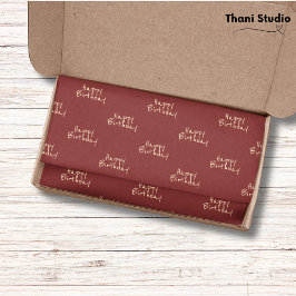 Happy Birthday Feminine Minimine Moderne Typografi Seidenpapier