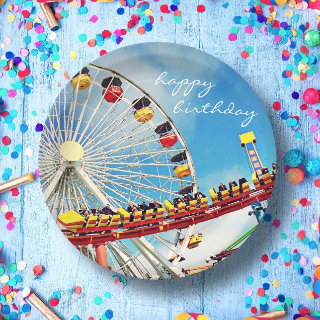 Happy Birthday Ferris Wheel Roller Untersetzer Fot Pappteller (Von Creator hochgeladen)