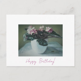 Happy Birthday Fine Art Vintag pink Blume Card Feiertagspostkarte