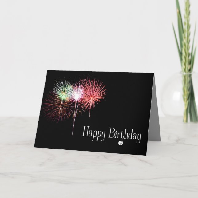 Happy Birthday Fireworks Karte (Vorderseite)