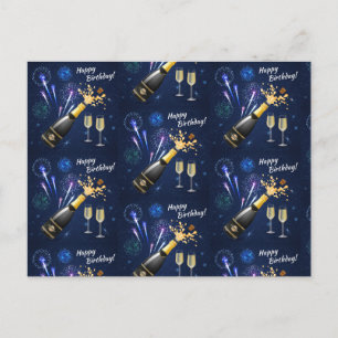Happy Birthday Fireworks Postkarte