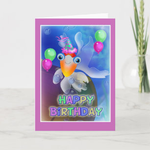 Happy Birthday Fish style 002 Karte