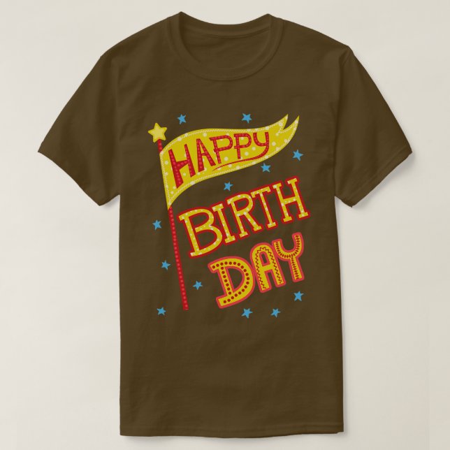 Happy Birthday Flag T-Shirt (Design vorne)