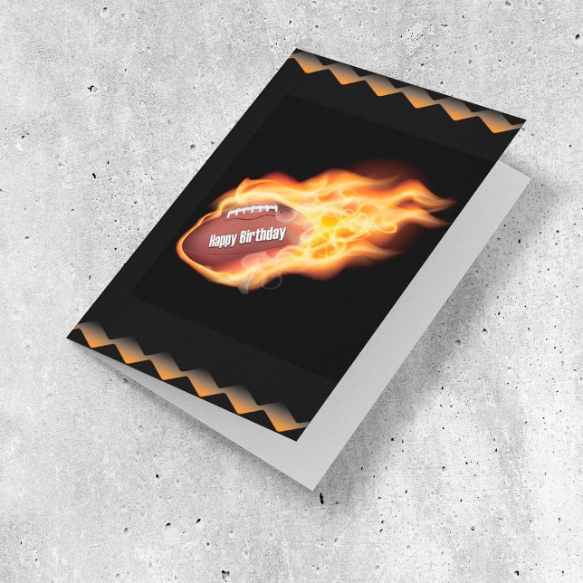Happy Birthday Flaming Football Card Karte (Von Creator hochgeladen)