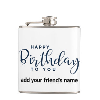 Happy Birthday Flask Individuelle Name Gift Flachmann
