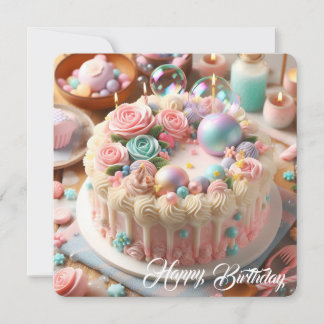 Happy Birthday Flat Card für kleine Prinzessinnen