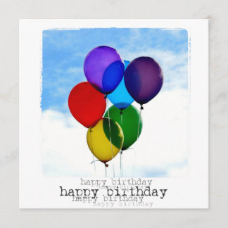 Happy Birthday Flat Foto Card Karte