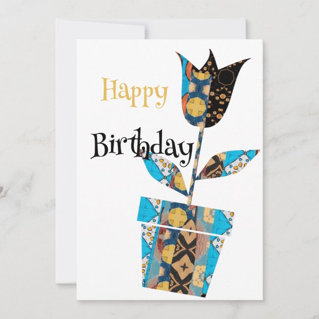 Happy Birthday Flat Holiday Card Feiertagskarte (Vorderseite)
