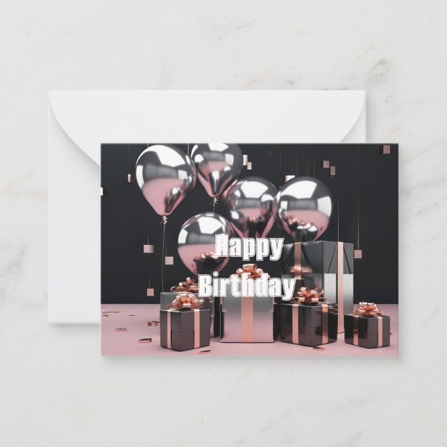 Happy Birthday Flat Note Card Mitteilungskarte (Von Creator hochgeladen)