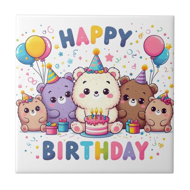 Happy Birthday Fliese (Vorderseite)