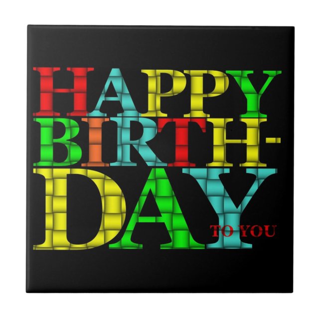 Happy Birthday Fliese (Vorderseite)