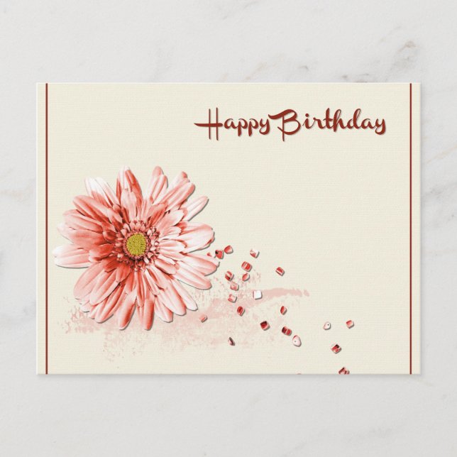 Happy Birthday Flora Personalize Destiny Destiny's Postkarte (Vorderseite)