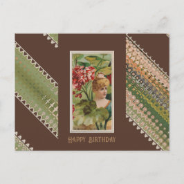 Happy Birthday Floral Beauties 42 Geranium Postkarte