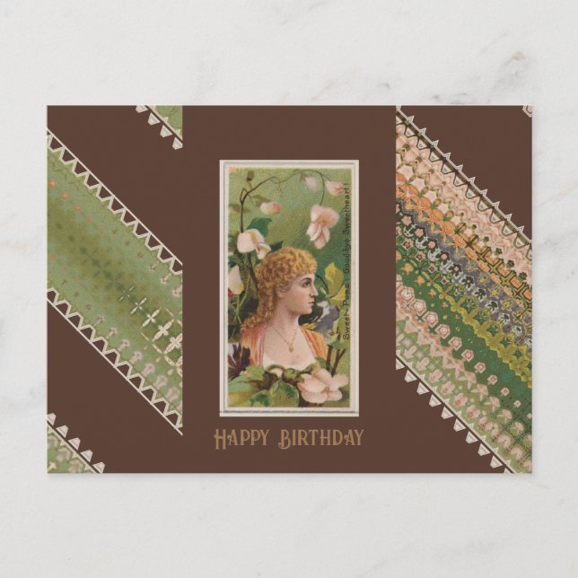 Happy Birthday Floral Beauties 50 Postkarte (Vorderseite)