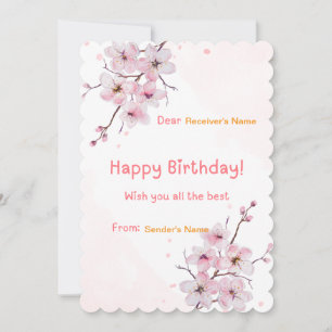 Happy Birthday Floral Custom Digital Grußkarte Feiertagskarte