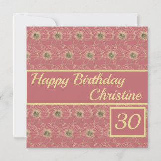 Happy Birthday Floral Gold Pflaume Design Custom C