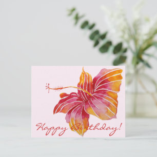 Happy Birthday   Floral Hawaii Postcard Postkarte