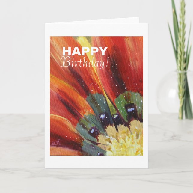 Happy Birthday Floral Postcard Karte (Vorderseite)