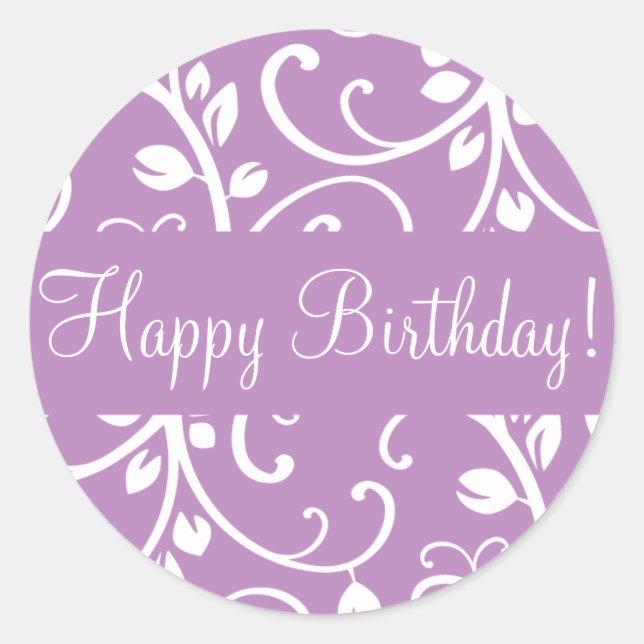 Happy Birthday Floral Vine Envelope Sticker Siegel (Vorderseite)