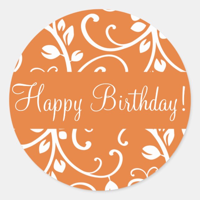 Happy Birthday Floral Vine Envelope Sticker Siegel (Vorderseite)