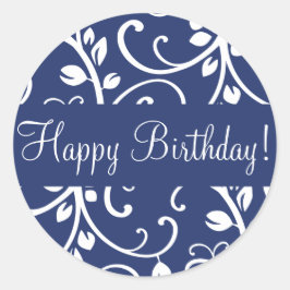 Happy Birthday Floral Vine Envelope Sticker Siegel