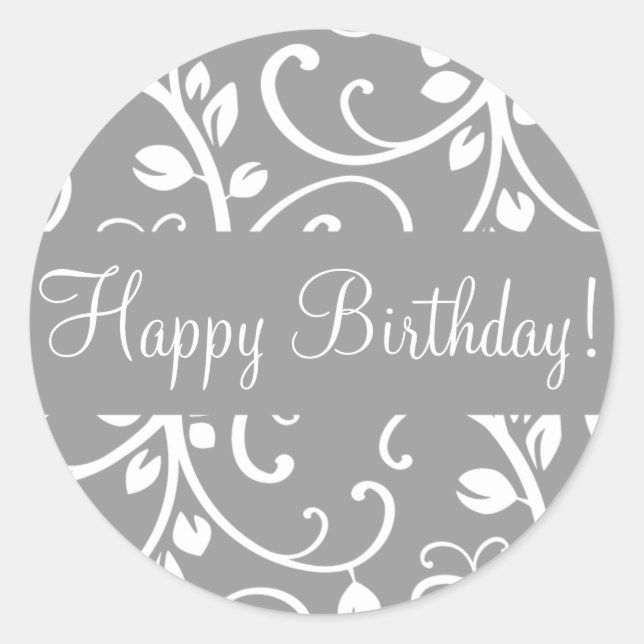 Happy Birthday Floral Vine Envelope Sticker Siegel (Vorderseite)