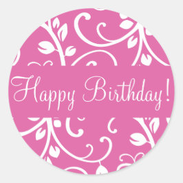 Happy Birthday Floral Vine Envelope Sticker Siegel