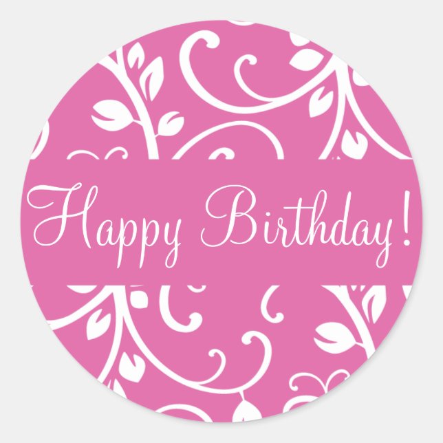 Happy Birthday Floral Vine Envelope Sticker Siegel (Vorderseite)