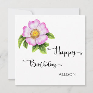 Happy Birthday Floral Watercolor Karte