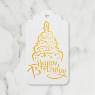 Happy Birthday Foil Gift Tag Geschenkanhänger