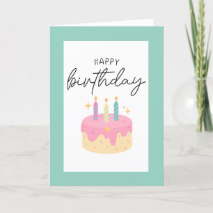 Happy Birthday Folded Card mit grüner Grenze Dankeskarte