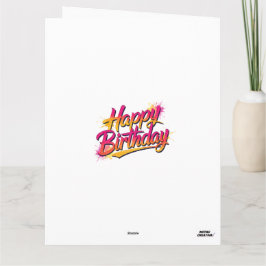 Happy Birthday Folded Greeting Card Karte