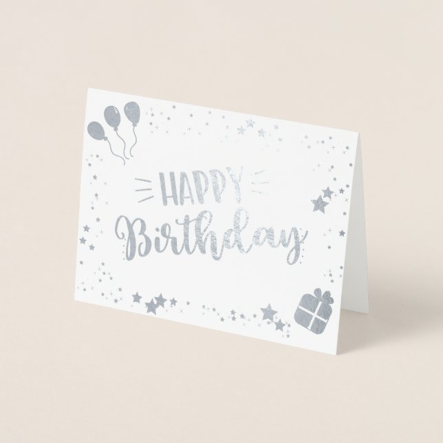 Happy Birthday Folienkarte (Vorderseite)