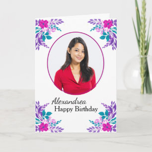 Happy Birthday Foto Blume Custom Card Karte