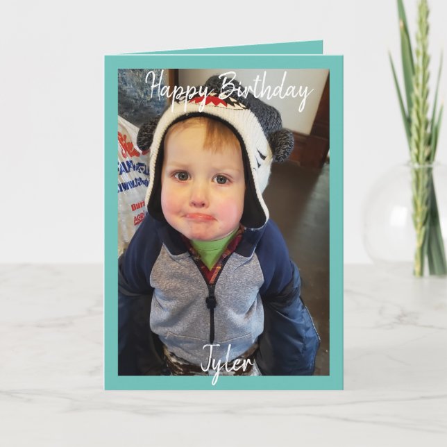 Happy Birthday Foto Card Karte (Vorderseite)