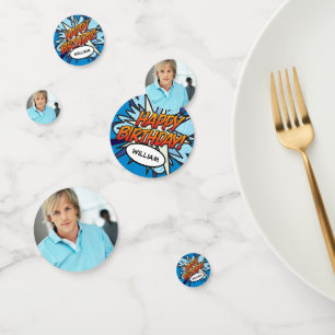 HAPPY BIRTHDAY Foto Fun Retro Comic Book Konfetti