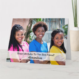 Happy Birthday Foto Girlfriend Buddy Big Custom Karte