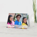 Happy Birthday Foto Girlfriend Buddy Personalize Karte<br><div class="desc">Happy Birthday Foto Girlfriend Buddy Personalize Card ist eine Karte,  die Sie der besonderen Person in Ihrem Leben geben können. Verlass oder ersetze das Foto mit dem Foto auf dem Cover und den Informationen. Personalisiere es. Genießen Sie.</div>