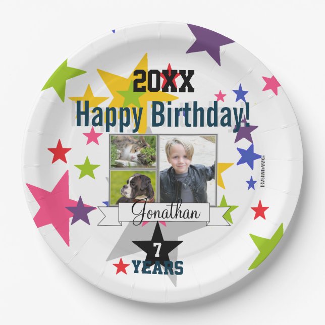 Happy Birthday Foto Paper Plate HAMbyWG Pappteller (Vorderseite)