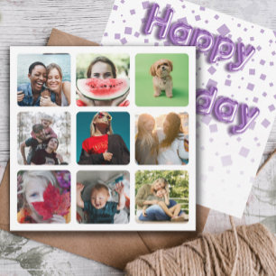 Happy Birthday Fotocollage & Ballontext Feiertag Feiertagskarte