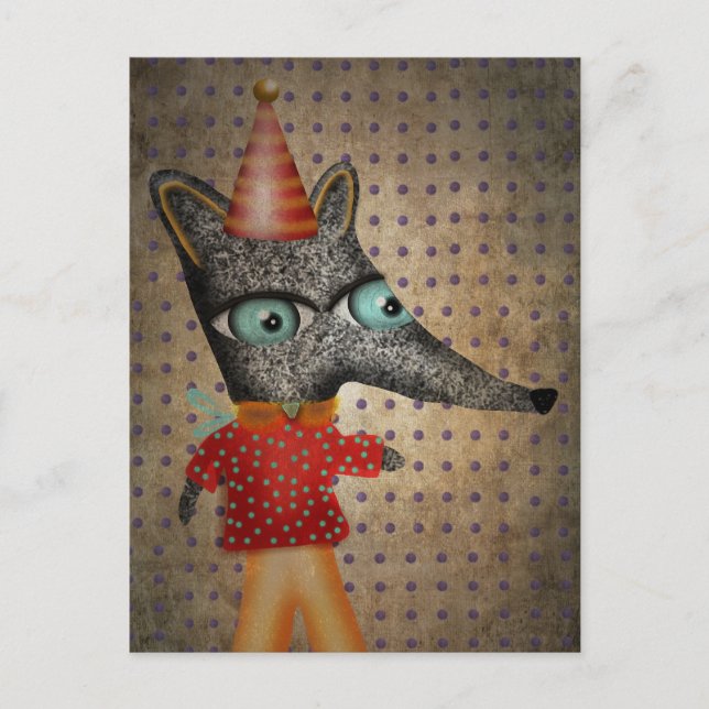 Happy Birthday Fox Postkarte (Vorderseite)
