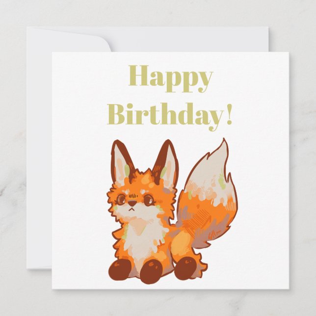 Happy Birthday! Fox, vosje Karte (Vorderseite)