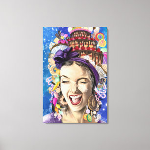 Happy Birthday Frau Canvas Print Leinwanddruck