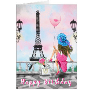 Happy Birthday Frau mit Pink Heart Balloon Liebe