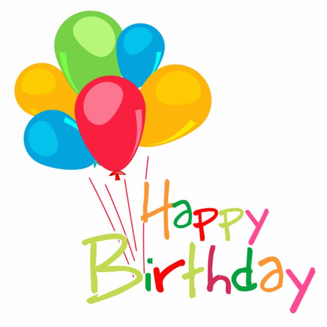 Happy Birthday Freistehende Fotoskulptur (Vorne)