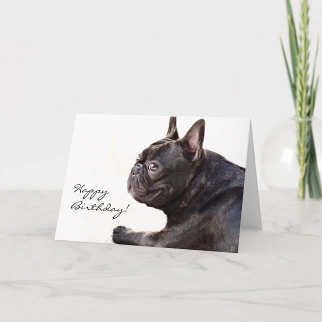 Happy Birthday French Bulldog card Karte (Vorderseite)